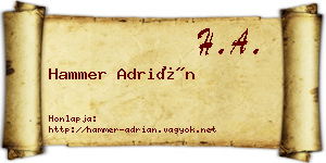 Hammer Adrián névjegykártya
